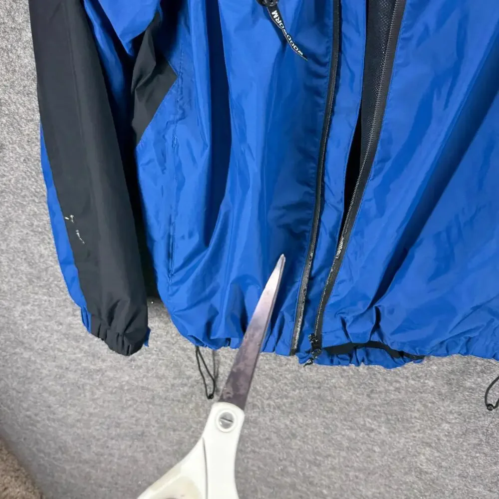 Woodworm Windbreaker Jacket Men XL Blue Full Zip Collared Long Sleeve Pockets